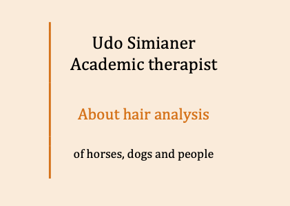 About hair analyses of horses, dogs and humans
